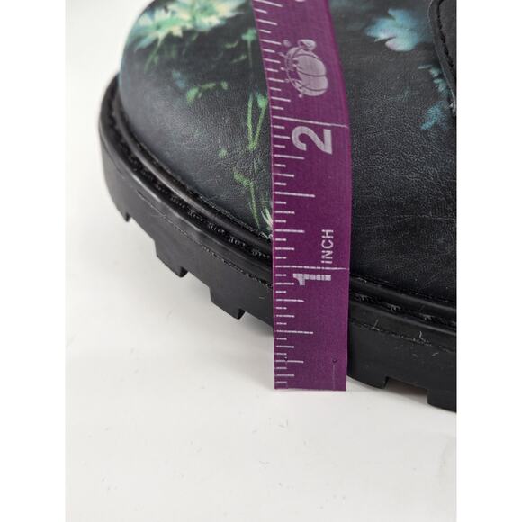 Whimsygoth Combat Volcom Go Figure Floral Lace Up Faux Leather Boots Shoes Sz 7 - Picture 12 of 14